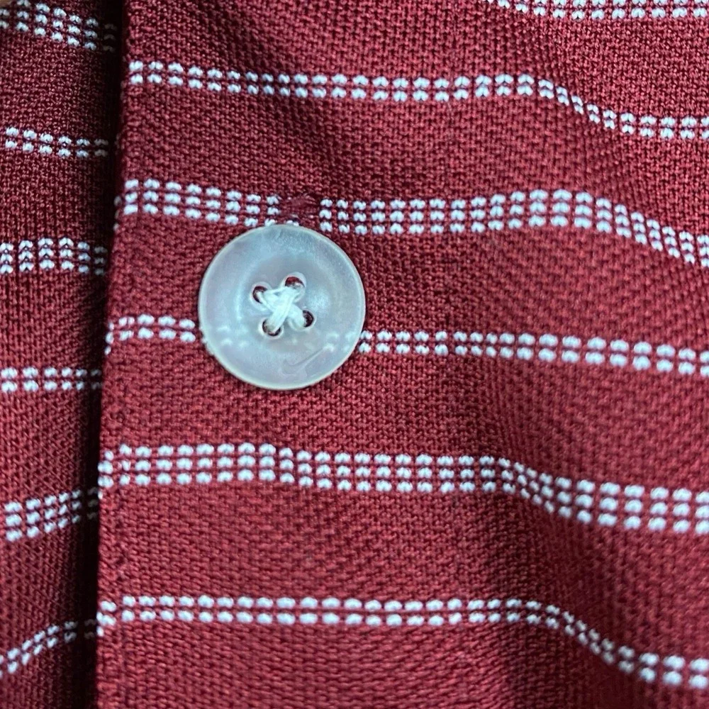 Nike Golf Polo Shirt Men's 2XL Maroon Red/White Stripe US Congressional - Picture 5 of 10